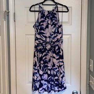 Floral Navy and Lavender Dress